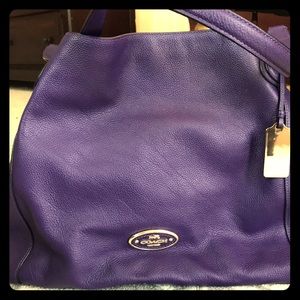 Purple Leather Coach Bag